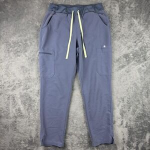 Figs Scrub Pants Womens Large Petite Blue High Waisted Yola Technical Pockets